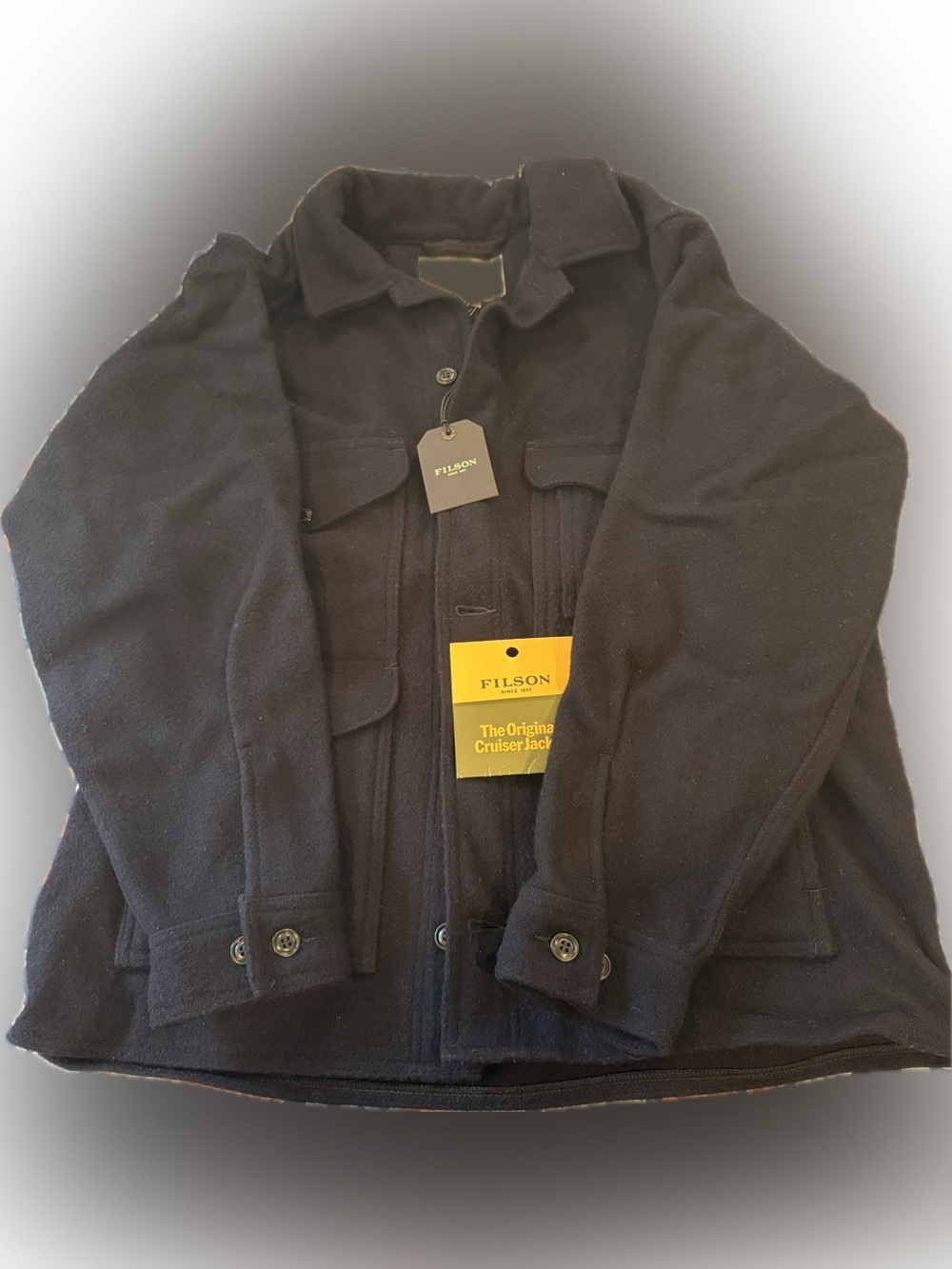 Filson Mens Dark Navy Mackinaw Wool Cruiser Jacket NEW